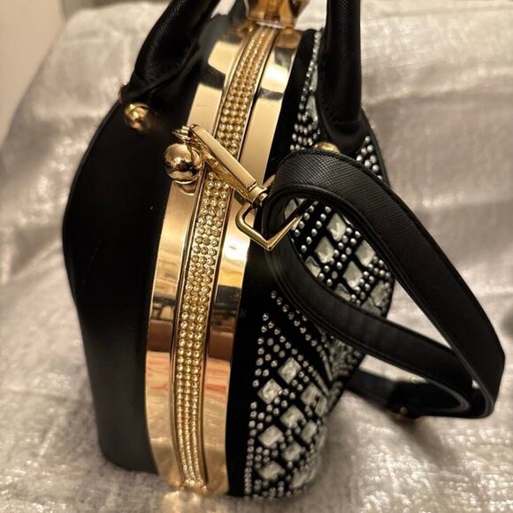 DOME SHAPED RHINESTONE SATCHEL - Picture 4 of 5